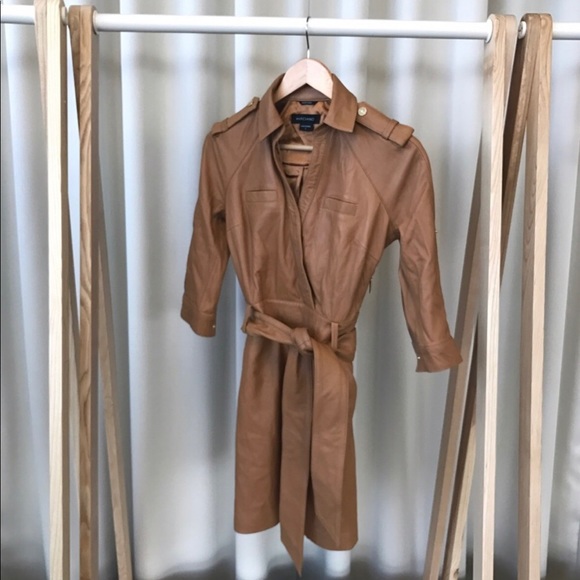 MARCIANO camel/tan leather wrap dress size 0 - Picture 2 of 5
